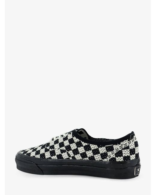 Vans Black Lx Authentic 44 Fabric Sneakers With A Checkerboard Pattern