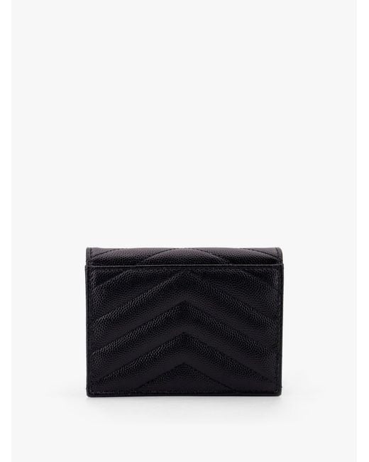 Saint Laurent Black Quilted Leather Card Holder