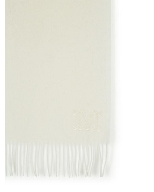 Max Mara White 'Wsdalia' Optical Cashmere Scarf