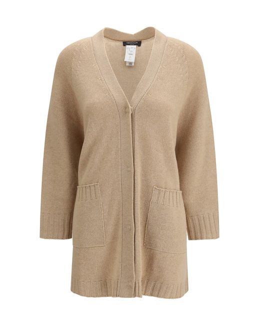 Fabiana Filippi Natural Cardigan Fine Knit V-Neck