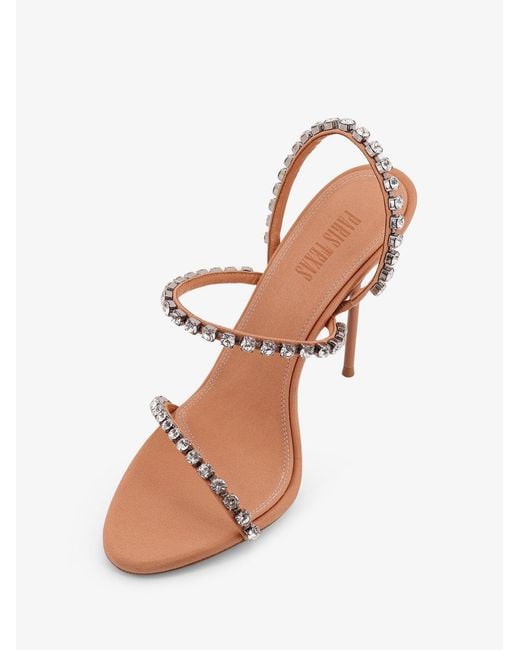 Paris Texas White Lidia Satin Sandals With Crystal Detail