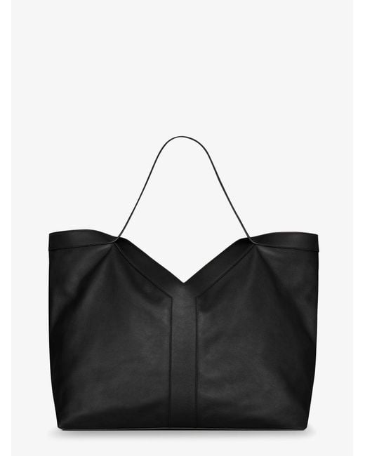Saint Laurent Black Y Oversize Leather Tote Bag for men