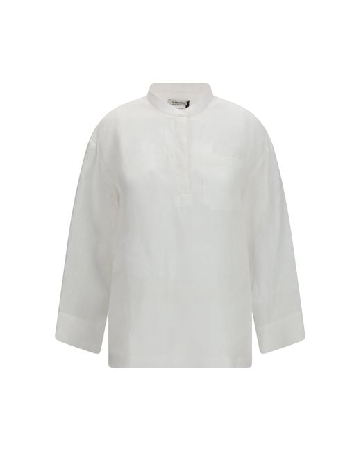 Max Mara White 'S Maxmara Smmcantico Linen Shirt