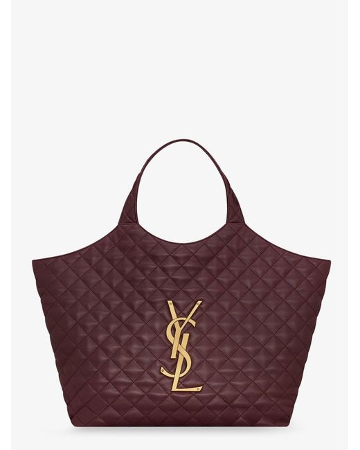 Saint Laurent Purple Icare Quilted Leather Handbag