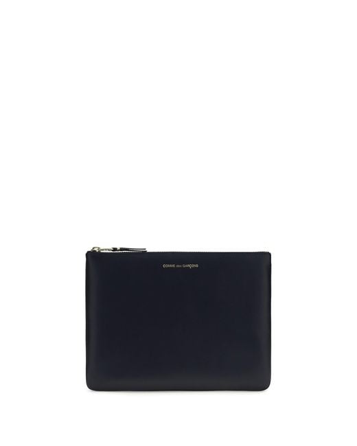 Comme des Garçons Blue Leather Pouch for men