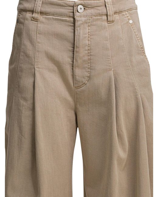 Brunello Cucinelli Natural Wide Leg Jeans Beige