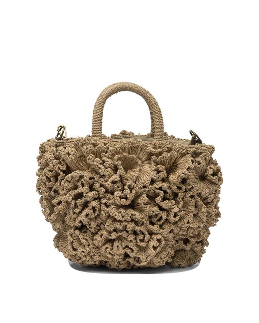 IBELIV Metallic Coraltea Raffia Handbag