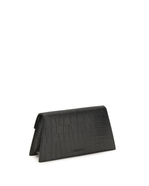 McQueen Black Mini Skull Clutch