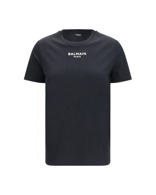 Balmain Black Cotton Logo T-Shirt