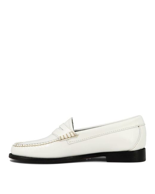 G.H.Bass &amp; Co. White "Weejuns Penny" Loafers
