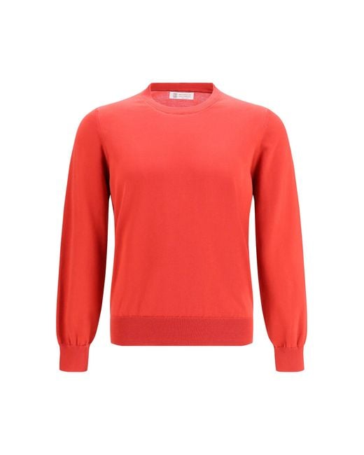 Brunello Cucinelli Red Sweater for men