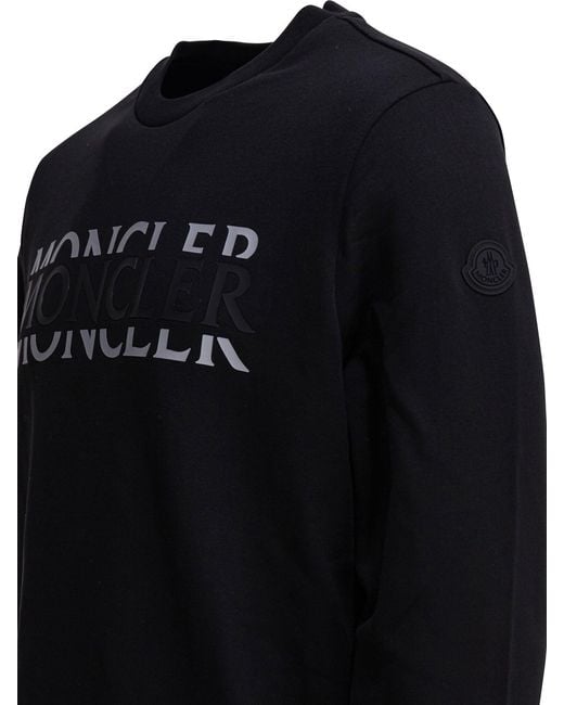 Moncler Black Crewneck Sweatshirt for men