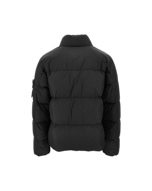 Stone Island Black Garment Dyed Crinkle Reps Ny Down Jacket for men