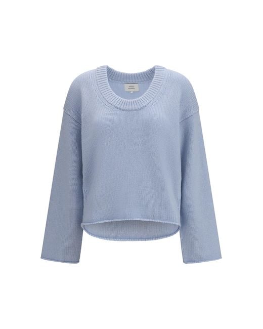 Loulou de Saison Blue Derry U Neck Cashmere Sweater Light