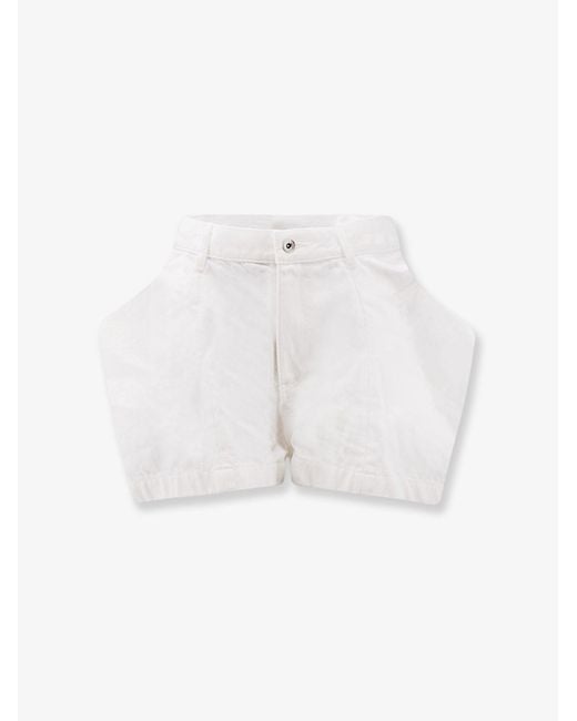Sacai White Cotton Shorts