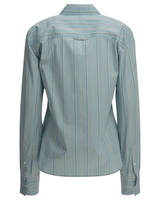 AMI Blue Casual Shirt With Logo