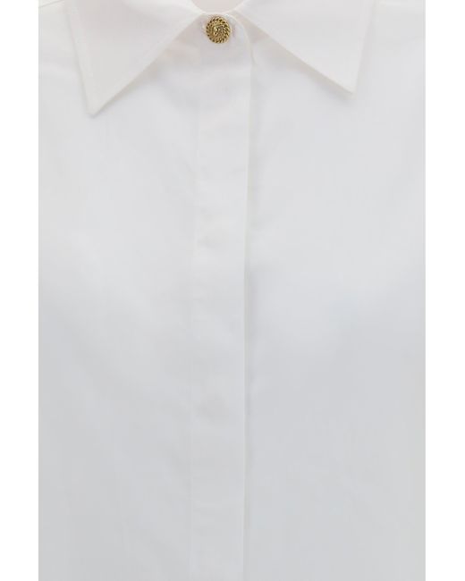 Balmain White Shirt Cotton Poplin