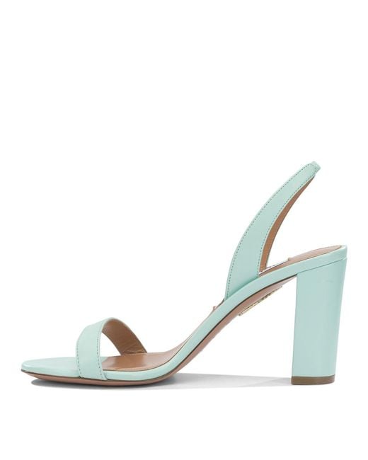 Aquazzura Metallic "So Nude Block 85Mm" Heeled Sandals
