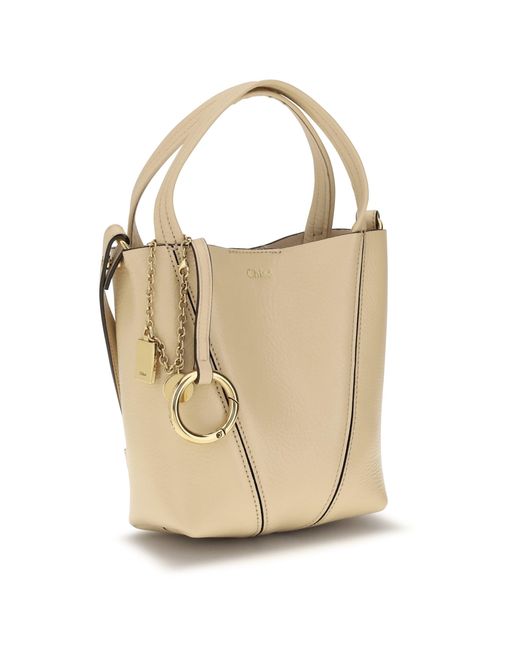 Chloé White Chloé Spin Shoulder Bag