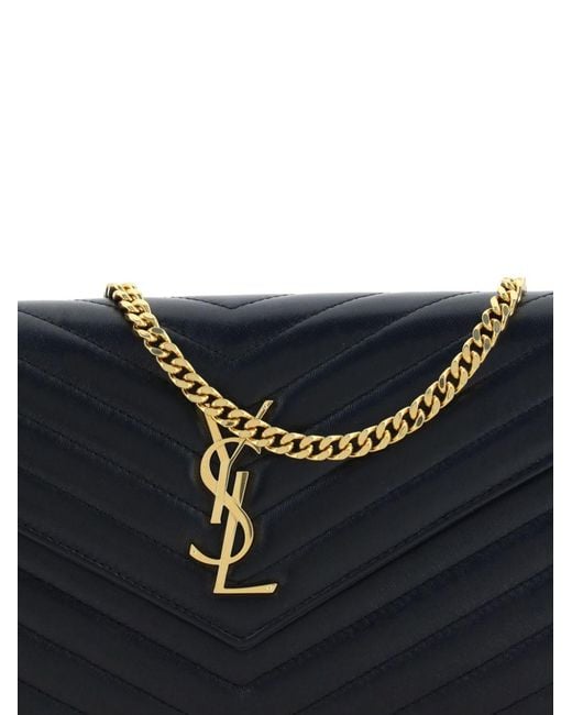 Saint Laurent Black "Cassandre" Pouch With Chain