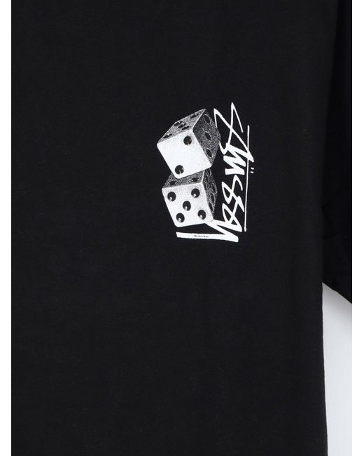 Stussy Black Cotton T-Shirt for men