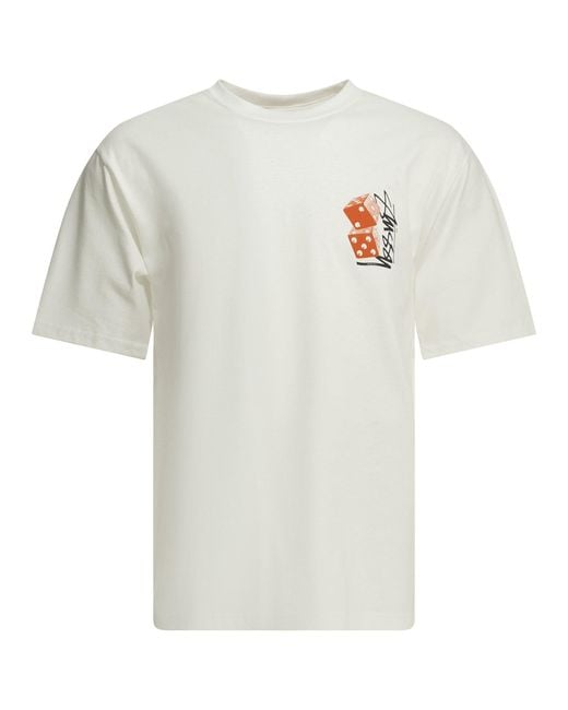 Stussy White Cotton T-Shirt for men