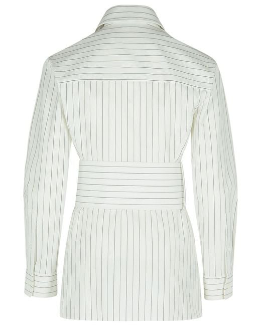 Burberry White Cotton Dress