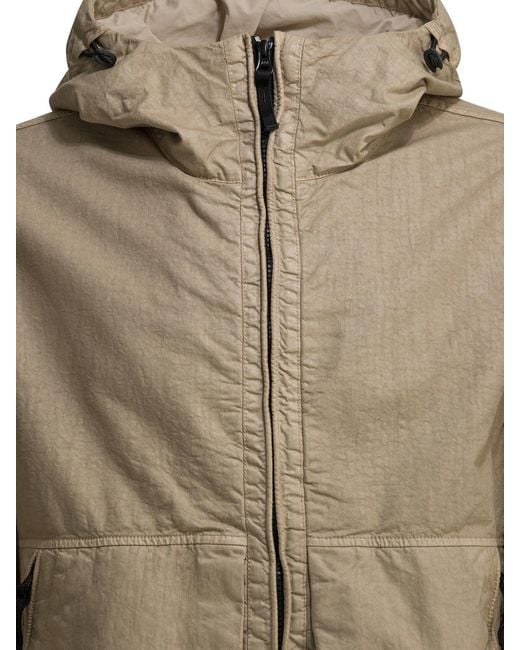 Stone Island Green Waterproof Jacket With Compass Patch for men