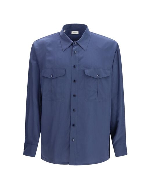 Saint Laurent Blue Toile 4812 Buttoned Shirt for men