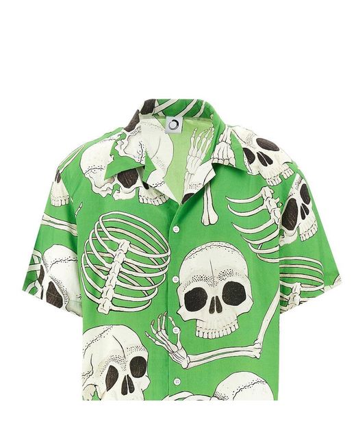 Endless Joy Green 'Skeleton' Modal Shirt for men