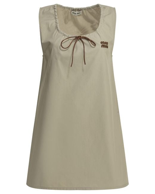 Miu Miu Natural Short A-Line Dress