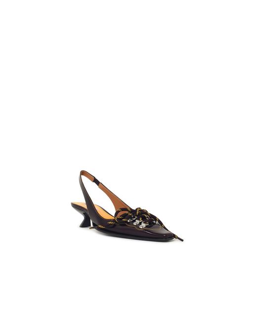 Marni White Leather Slingbacks