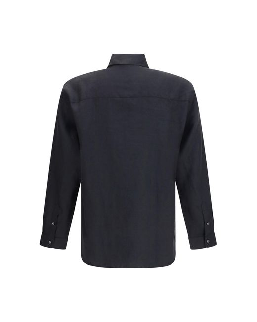 Deperlu Blue Linen Shirt Barry for men