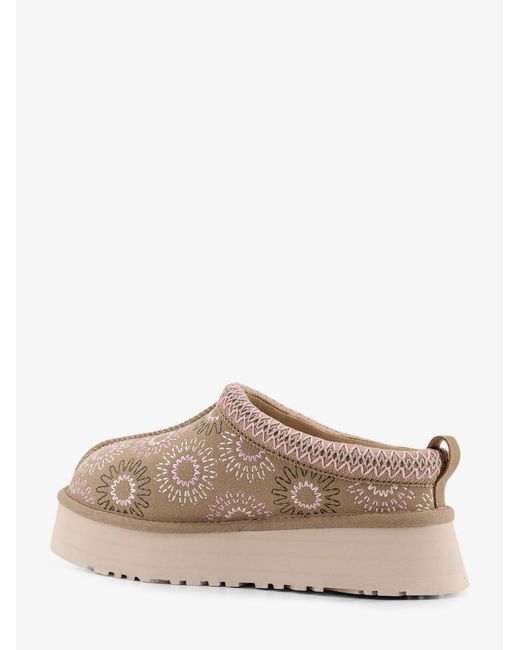 Ugg Natural W Tazz Suede Sandals With Embroidery