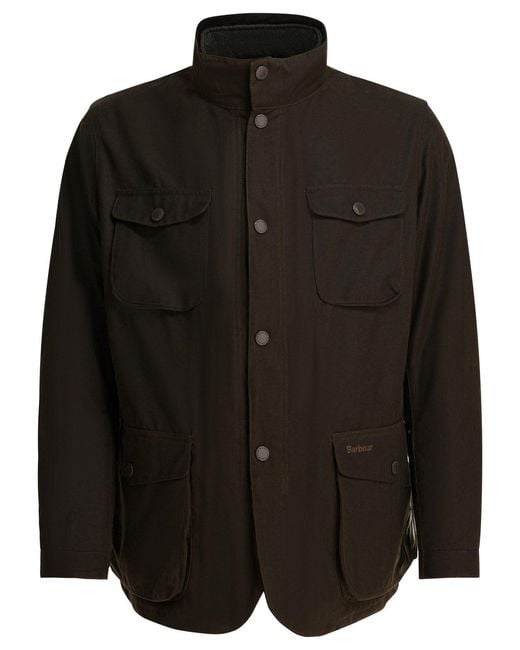 Barbour Black "Ogston Wax" Jacket for men