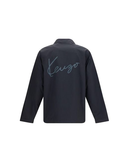 KENZO Blue Lightweight Cotton And Nylon Jacket for men