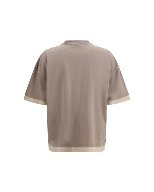 Gcds Gray Over T-Shirt Cotton Jersey Sandshell/Bone for men