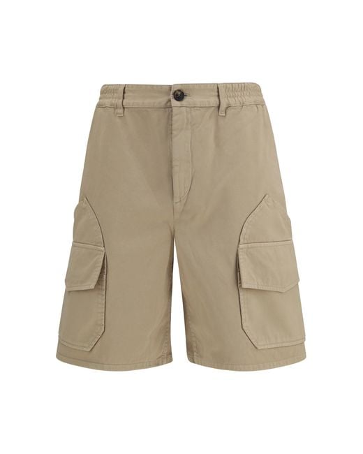 Loewe White Cotton Cargo Shorts for men