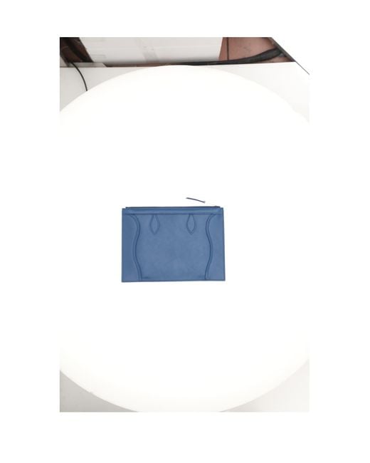 Céline Blue Medium Pouch Calf Leather
