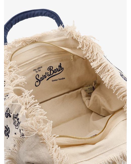Mc2 Saint Barth Blue Vanity Cotton Handbag