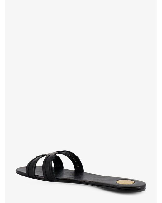 Saint Laurent White Mabrouka Leather Sandals