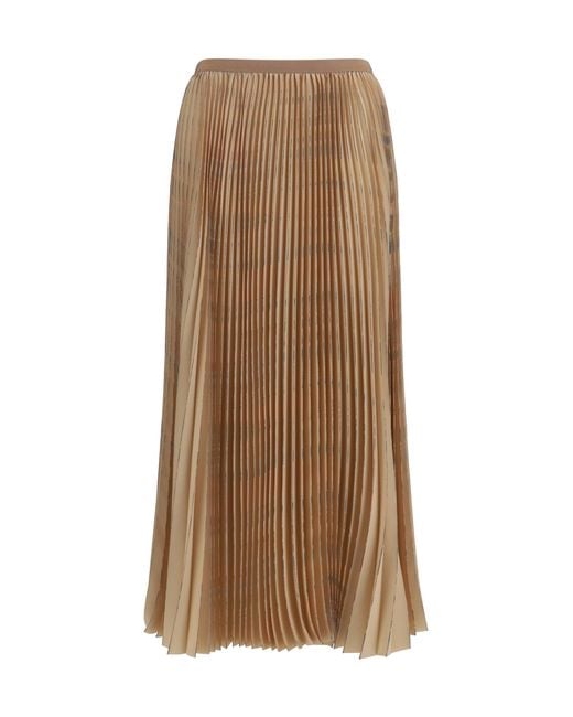 Fabiana Filippi Brown Pleated Midi Skirt
