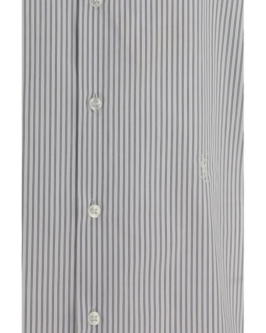 Saint Laurent Gray Striped Shirt With Button Fastening for men