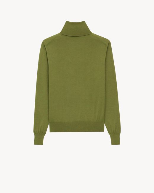 Saint Laurent Green Turtleneck Knitwear