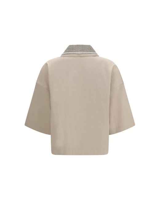 Brunello Cucinelli Natural Interlock Couture Polo Shirt
