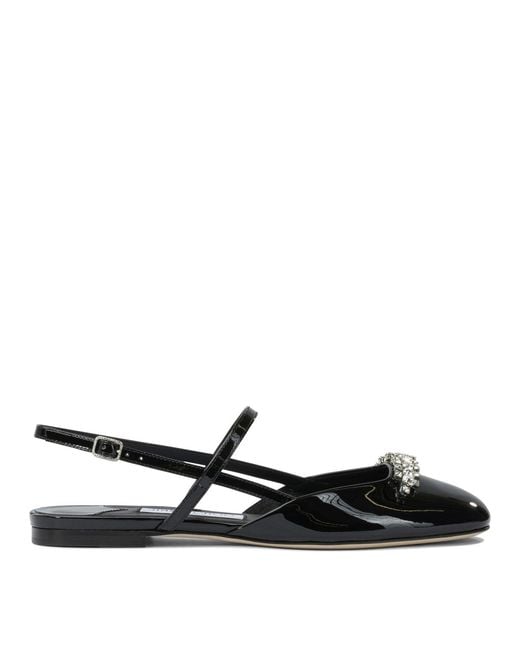 Jimmy Choo Black "Belinda" Slingback Ballet Flats