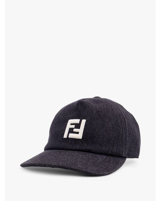 Fendi Blue Hats Cotone for men