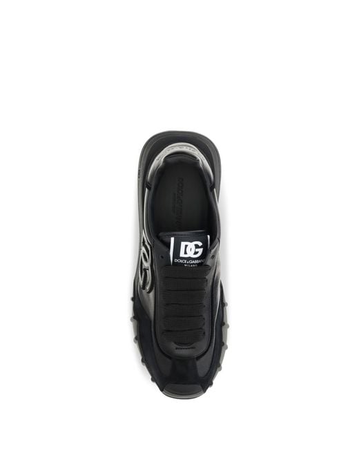 Dolce & Gabbana Black Dolce & Gabbana Athletic Fabric And Leather Sneakers for men