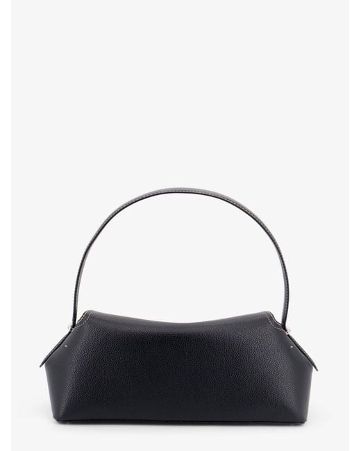 Totême  Black T-Lock Hammered Leather Shoulder Bag