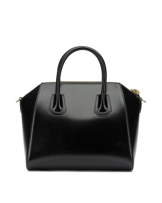 Givenchy Black Antigonia Calf Leather Cotton Acrylic Handbag